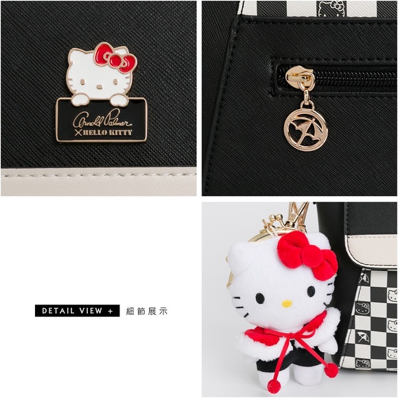 Hello Kitty - Arnold Palmer - Flap Tote with Long Strap Checkerboard Collection - Picture 6 of 9